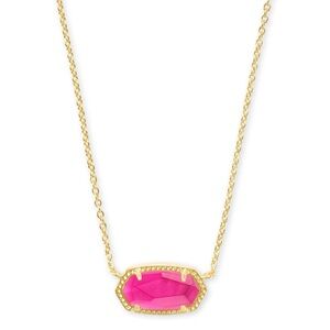 Kendra Scott Elisa necklace. Pink Azalea illusion stone. Gold coated chain.